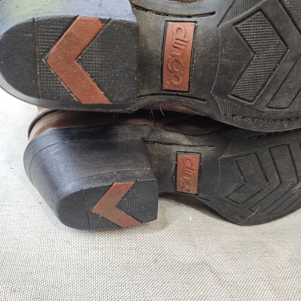 Dingo Mens Brown Leather Western Harness Boots Pointed Toe DT327 Size 8 M - Picture 6 of 14